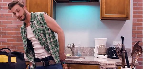  Horny MILF Dana Dearmond fucks a young guy who came to fix her kitchen
